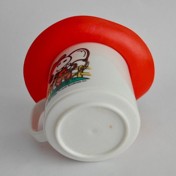 1958 Peanuts Snoopy Cowboy Plastic with Cover Straw Hole Vintage - Picture 6 of 7